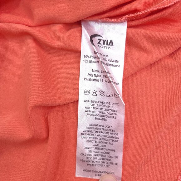 Zyia Shirt Mens Large Coral Back Mesh Long Sleeve Running Performance Top - Picture 8 of 8